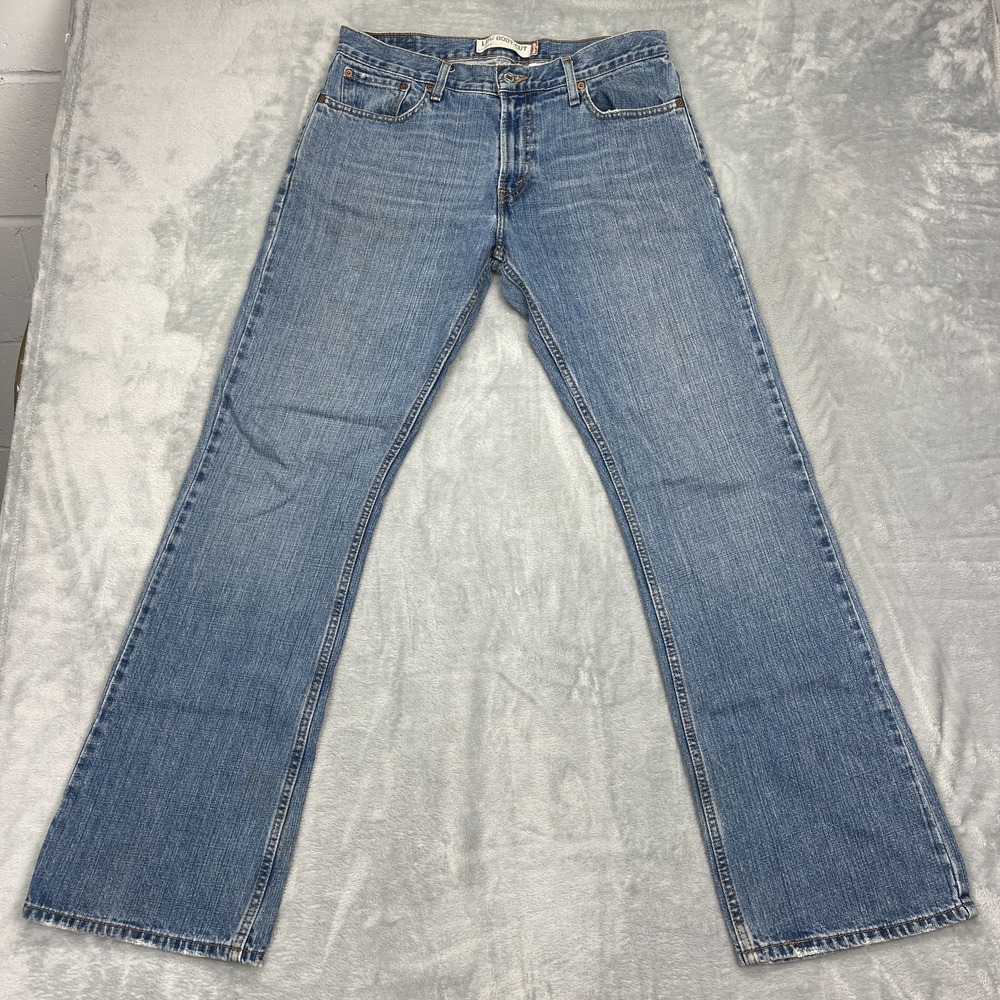 Vtg Levi's Jeans Mens 34x34 Blue Denim Light Wash Faded 527 Low Bootcut Leg Y2K